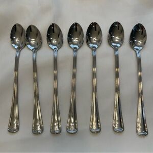 Gorham  Stainless  18/8 Flatware  "Fairview " (7) Iced Tea Spoons  7.5" VTG